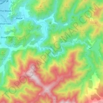 Maitai River topographic map, elevation, terrain