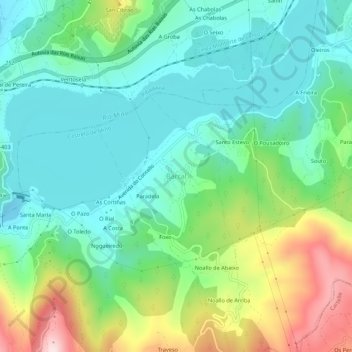 Barral topographic map, elevation, terrain