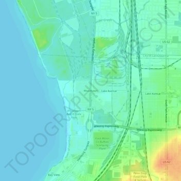 Woodlawn topographic map, elevation, terrain