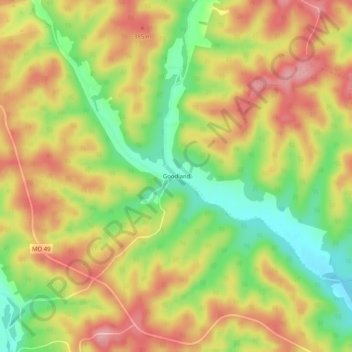 Goodland topographic map, elevation, terrain