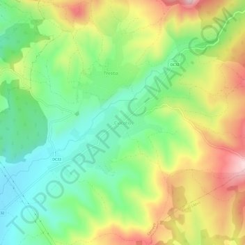 Ciocotiș topographic map, elevation, terrain