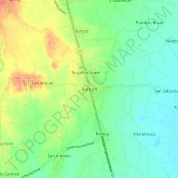 Ramon topographic map, elevation, terrain