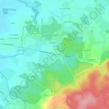 La Coletterie topographic map, elevation, terrain