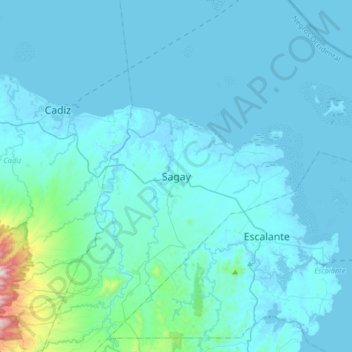 Sagay topographic map, elevation, terrain