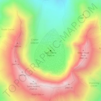 Lava Dome topographic map, elevation, terrain