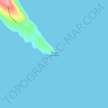 Punta Santa Ana topographic map, elevation, terrain