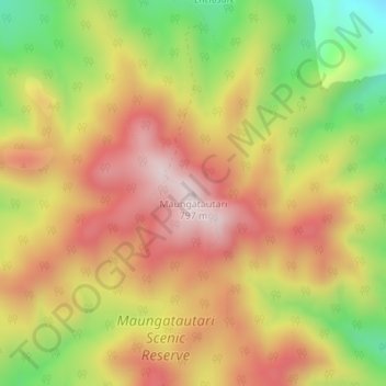 Maungatautari topographic map, elevation, terrain