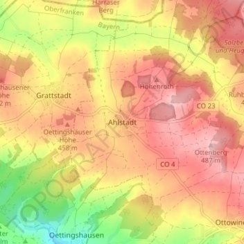 Ahlstadt topographic map, elevation, terrain