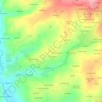 Les Saints Anges topographic map, elevation, terrain