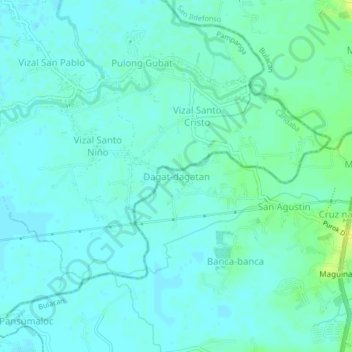 Dagat-dagatan topographic map, elevation, terrain