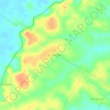 Nusa Bali topographic map, elevation, terrain