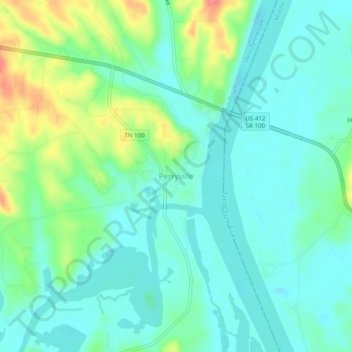 Perryville topographic map, elevation, terrain