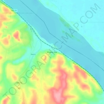 Monkey Run topographic map, elevation, terrain