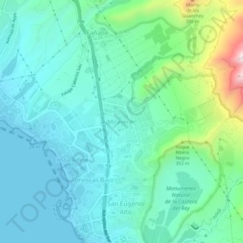Miraverde topographic map, elevation, terrain