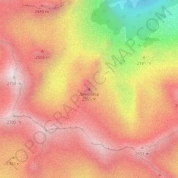 Dinosaur topographic map, elevation, terrain