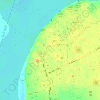 Old Bagan topographic map, elevation, terrain