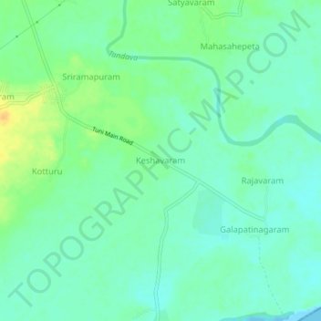 Keshavaram topographic map, elevation, terrain