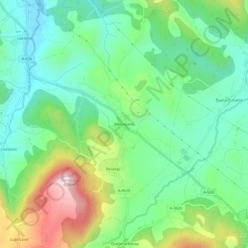 Menegaray topographic map, elevation, terrain