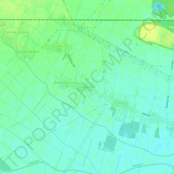 Mihovce topographic map, elevation, terrain