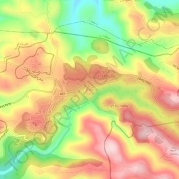 Tsofit topographic map, elevation, terrain
