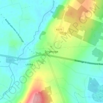 Scramoge topographic map, elevation, terrain