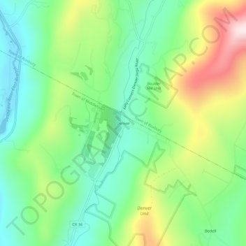 Denver topographic map, elevation, terrain