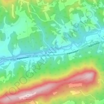 Maybrook topographic map, elevation, terrain