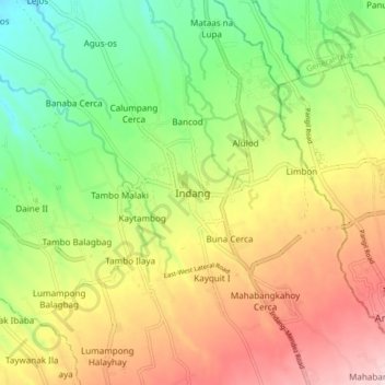Indang topographic map, elevation, terrain