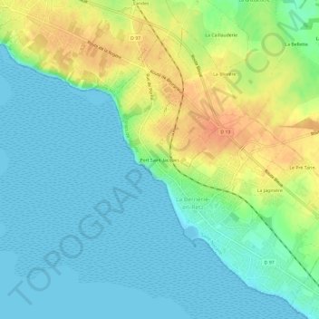Port Saint-Jacques topographic map, elevation, terrain