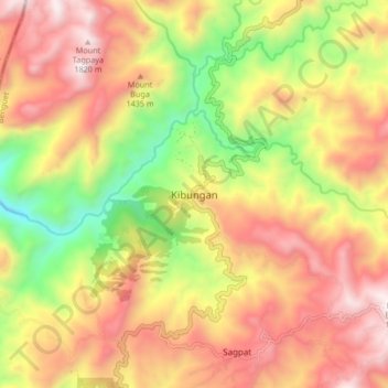Kibungan topographic map, elevation, terrain