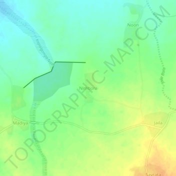 Nimbora topographic map, elevation, terrain