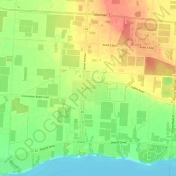 Ruthven topographic map, elevation, terrain