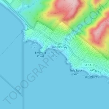 Emerald Bay topographic map, elevation, terrain