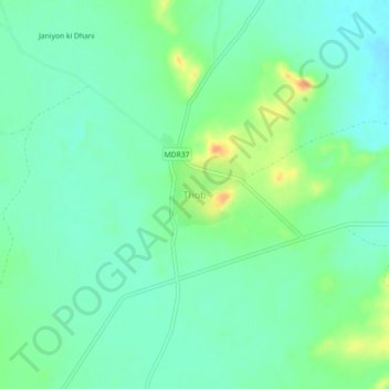 Thob topographic map, elevation, terrain