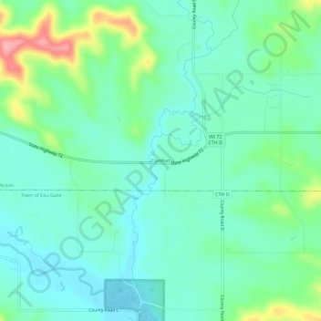 Comfort topographic map, elevation, terrain