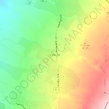 Omaopio topographic map, elevation, terrain