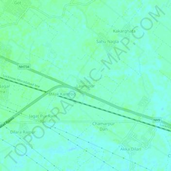 Laxmipur topographic map, elevation, terrain
