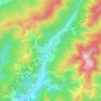 Poiana Botizii topographic map, elevation, terrain