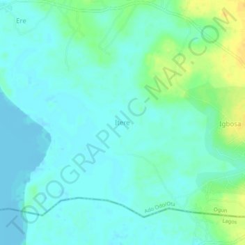 Itere topographic map, elevation, terrain