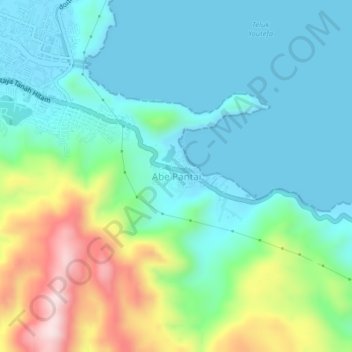 Abe Pantai topographic map, elevation, terrain