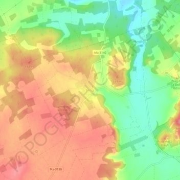 Pina topographic map, elevation, terrain