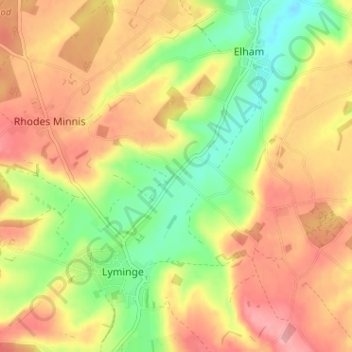 Ottinge topographic map, elevation, terrain