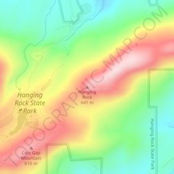 Hanging Rock topographic map, elevation, terrain