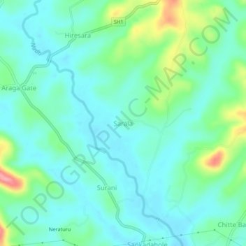 Sarala topographic map, elevation, terrain