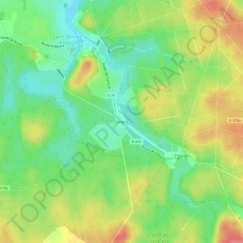 Sologne topographic map, elevation, terrain