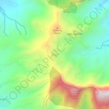 Sega topographic map, elevation, terrain