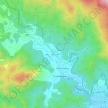 Ban Thung Pong Nuea topographic map, elevation, terrain