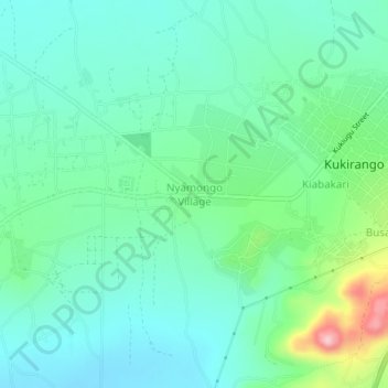 Nyamongo Village topographic map, elevation, terrain