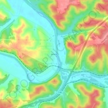 Jerome topographic map, elevation, terrain