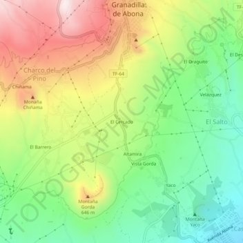El Cercado topographic map, elevation, terrain